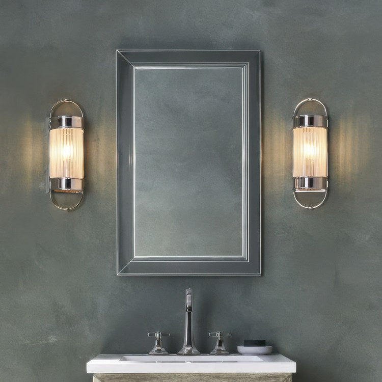 Medicine Cabinet Main Line 24 x 30 Inch 1 Doors Framed Mirror Polished Nickel Flat Top Merion Frame Slow Close Hinges Sliding Magnification Mirror Magnetic Strip Interior Lighting USB Charging ports Electrical Outlets Phone Holder 4 Inch - Image 2
