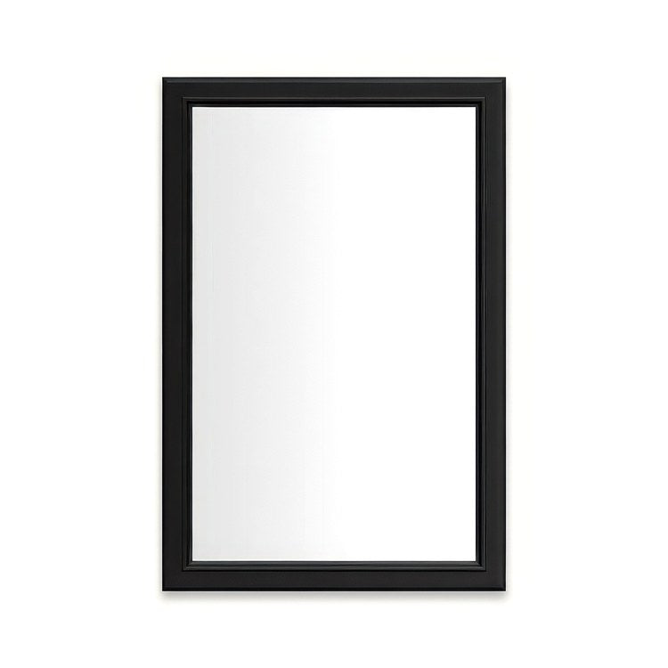 Medicine Cabinet Main Line 20 x 30 Inch 1 Doors Framed Mirror Brushed Black Flat Top Bryn Mawr Frame Slow Close Hinges 4 Inch - Image 1