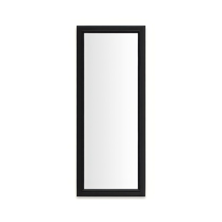 Medicine Cabinet Main Line 16 x 40 Inch 1 Doors Framed Mirror Brushed Black Flat Top Bryn Mawr Frame Slow Close Hinges 4 Inch - Image 1