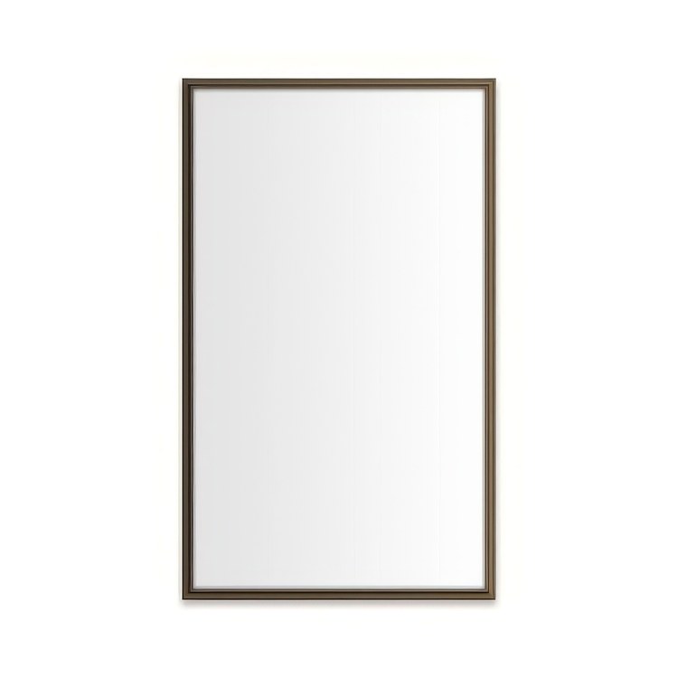 Medicine Cabinet Main Line 24 x 40 Inch 1 Doors Framed Mirror Brushed Bronze Flat Top Rosemont Frame Slow Close Hinges 4 Inch - Image 1