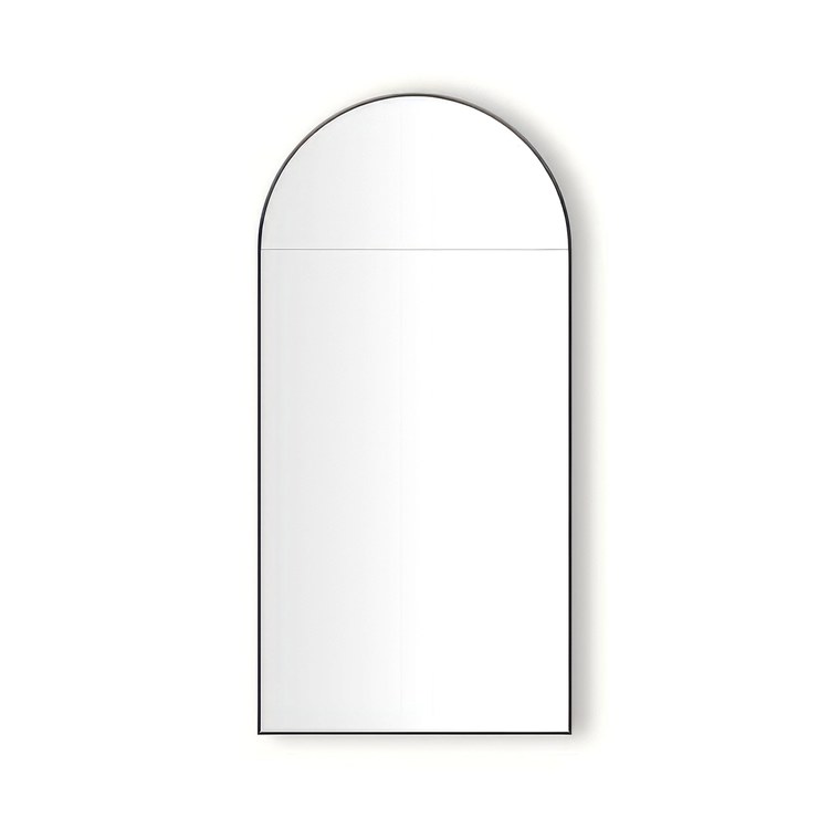Medicine Cabinet Main Line 20 x 40 Inch 1 Doors Mirrored Matte Black Arch Top Murray Hill Arch Slow Close Hinges Sliding Magnification Mirror Magnetic Strip Interior Lighting USB Charging ports Electrical Outlets Phone Holder 4 Inch - Image 1