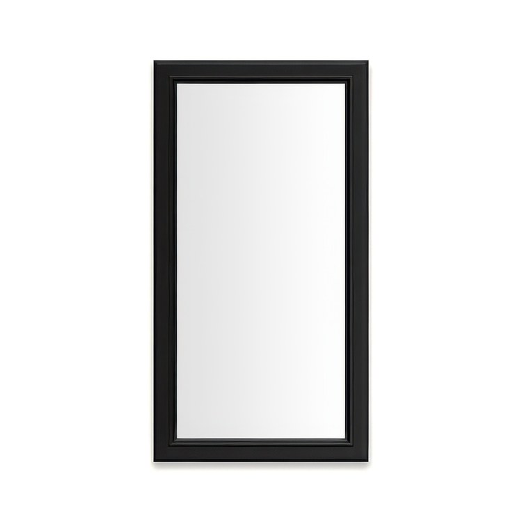 Medicine Cabinet Main Line 16 x 30 Inch 1 Doors Framed Mirror Brushed Black Flat Top Bryn Mawr Frame Slow Close Hinges Sliding Magnification Mirror Magnetic Strip Interior Lighting USB Charging ports Electrical Outlets Phone Holder 4 Inch