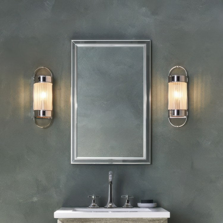 Medicine Cabinet Main Line 24 x 40 Inch 1 Doors Framed Mirror Brushed Bronze Flat Top Bryn Mawr Frame Slow Close Hinges 4 Inch - Image 2