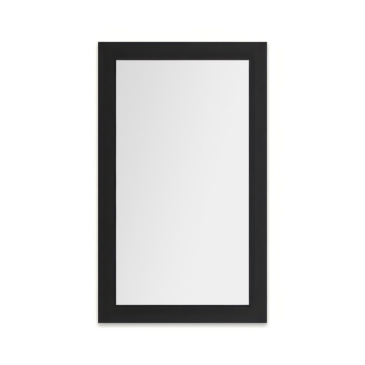 Medicine Cabinet Main Line 24 x 40 Inch 1 Doors Framed Mirror Brushed Black Flat Top Merion Frame Slow Close Hinges 4 Inch - Image 1