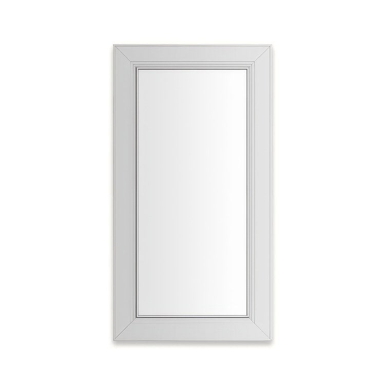 Medicine Cabinet Main Line 16 x 30 Inch 1 Doors Framed Mirror Chrome Flat Top Merion Frame Slow Close Hinges 4 Inch - Image 1
