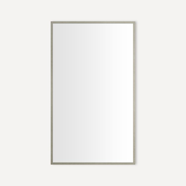 Medicine Cabinet Craft Cabinet Series 24 x 40 Inch 1 Doors Mirrored Brushed Pewter Flat Top Thin Framed Slow Close/Electric Upgrade - Image 1