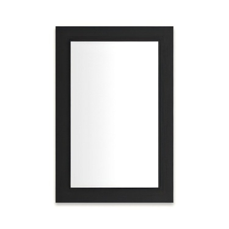 Medicine Cabinet Main Line 20 x 30 Inch 1 Doors Framed Mirror Brushed Black Flat Top Merion Frame Slow Close Hinges 4 Inch - Image 1