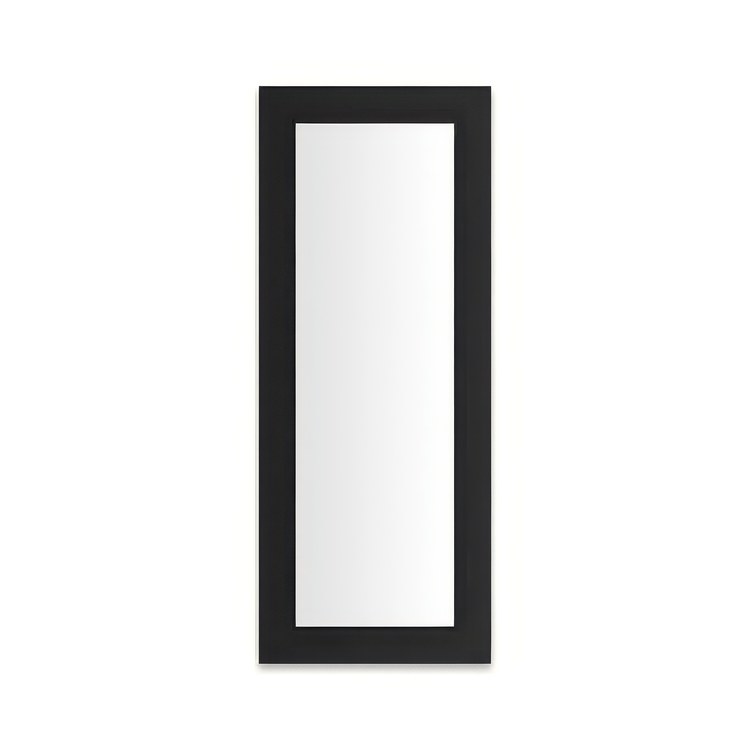 Medicine Cabinet Main Line 16 x 40 Inch 1 Doors Framed Mirror Brushed Black Flat Top Merion Frame Slow Close Hinges 4 Inch - Image 1