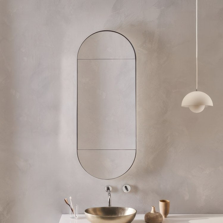 Medicine Cabinet Main Line 20 x 50 Inch 1 Doors Mirrored Polished Stainless Steel Pill Shaped Murray Hill Pill Slow Close Hinges 4 Inch - Image 2