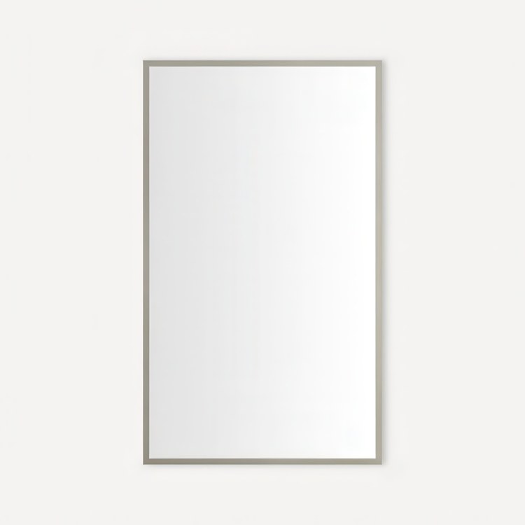 Medicine Cabinet Craft Cabinet Series 24 x 40 Inch 1 Doors Mirrored Brushed Pewter Flat Top Thin Framed Slow Close - Image 1