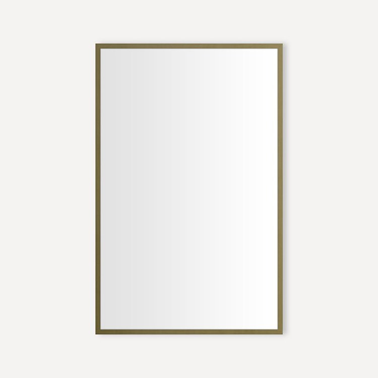 Medicine Cabinet Craft Cabinet Series 20 x 30 Inch 1 Doors Mirrored Aged Brass Flat Top Thin Framed Slow Close/Electric Upgrade - Image 1