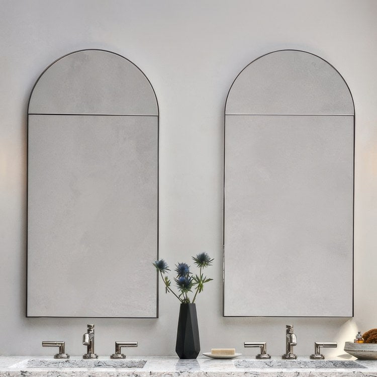 Medicine Cabinet Main Line 20 x 40 Inch 1 Doors Mirrored Polished Stainless Steel Arch Top Murray Hill Arch Slow Close Hinges Sliding Magnification Mirror Magnetic Strip Interior Lighting USB Charging ports Electrical Outlets Phone Holder 4 Inch - Image 2