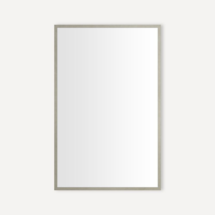 Medicine Cabinet Craft Cabinet Series 20 x 30 Inch 1 Doors Mirrored Brushed Pewter Flat Top Thin Framed Slow Close - Image 1