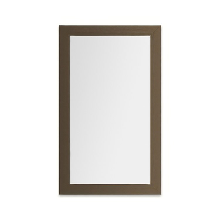 Medicine Cabinet Main Line 24 x 40 Inch 1 Doors Framed Mirror Brushed Bronze Flat Top Merion Frame Slow Close Hinges 4 Inch - Image 1