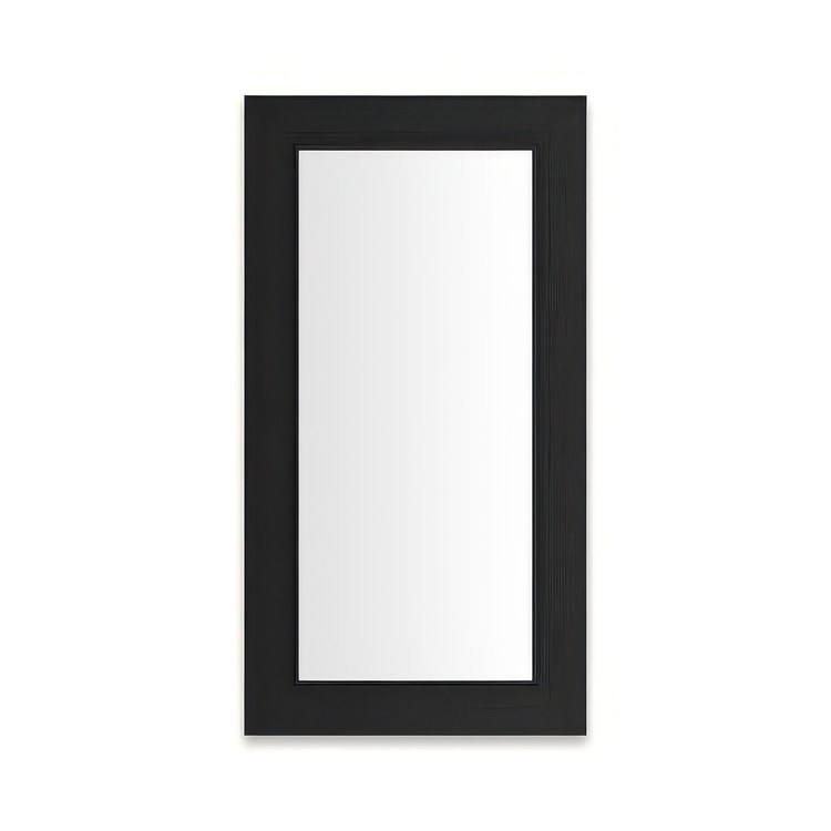Medicine Cabinet Main Line 16 x 30 Inch 1 Doors Framed Mirror Brushed Black Flat Top Merion Frame Slow Close Hinges Sliding Magnification Mirror Magnetic Strip Interior Lighting USB Charging ports Electrical Outlets Phone Holder 4 Inch - Image 1