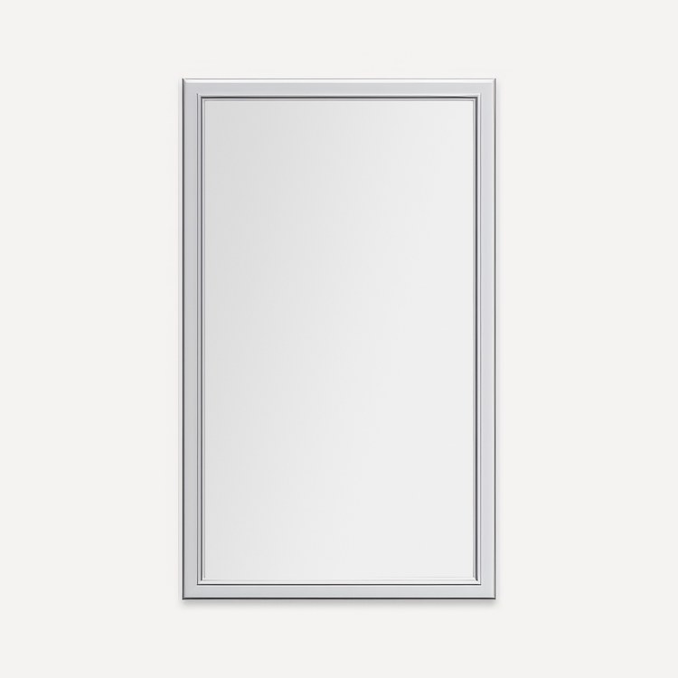 Medicine Cabinet Main Line 24 x 40 Inch 1 Doors Framed Mirror Chrome Flat Top Bryn Mawr Frame Slow Close Hinges 4 Inch - Image 1