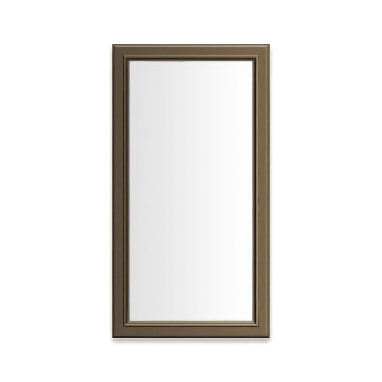 Medicine Cabinet Main Line 16 x 30 Inch 1 Doors Framed Mirror Brushed Bronze Flat Top Bryn Mawr Frame Slow Close Hinges Sliding Magnification Mirror Magnetic Strip Interior Lighting USB Charging ports Electrical Outlets Phone Holder 4 Inch - Image 1