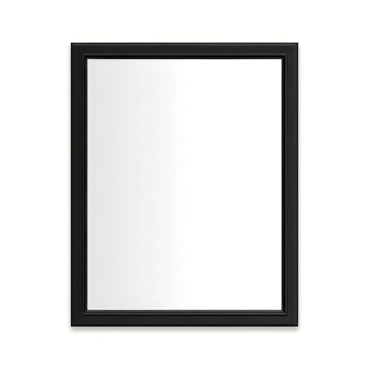Medicine Cabinet Main Line 24W x 30H Inch 1 Doors Framed Mirror Brushed Black Flat Top Bryn Mawr Frame Slow Close Hinges 4 Inch - Image 1