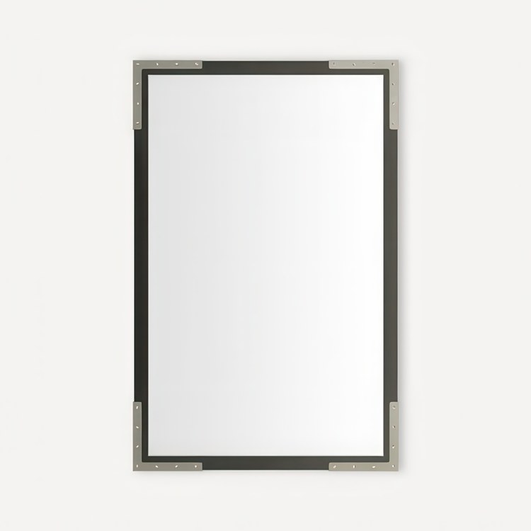 Medicine Cabinet Craft Cabinet Series 20 x 30 Inch 1 Doors Mirrored Iron Black/Brushed Pewter Flat Top Slow Close - Image 1