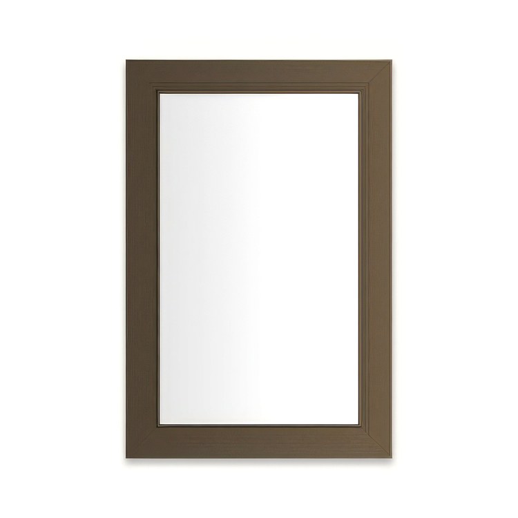 Medicine Cabinet Main Line 20 x 30 Inch 1 Doors Framed Mirror Brushed Bronze Flat Top Merion Frame Slow Close Hinges 4 Inch - Image 1
