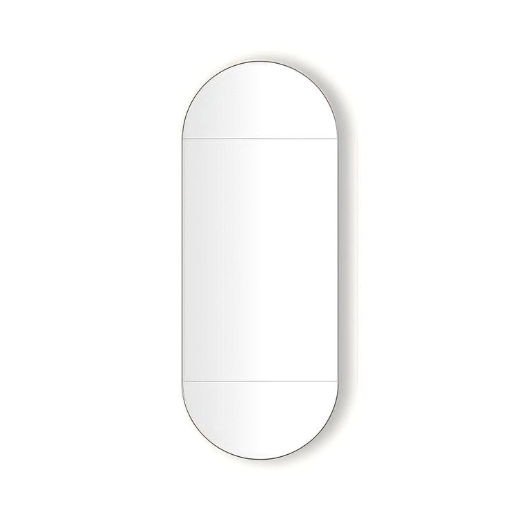 Medicine Cabinet Main Line 20 x 50 Inch 1 Doors Mirrored Polished Stainless Steel Pill Shaped Murray Hill Pill Slow Close Hinges Sliding Magnification Mirror Magnetic Strip Interior Lighting USB Charging ports Electrical Outlets Phone Holder 4 Inch - Image 1