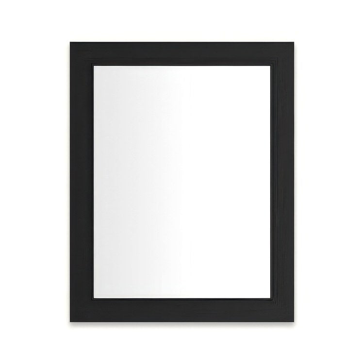 Medicine Cabinet Main Line 24 x 30 Inch 1 Doors Framed Mirror Brushed Black Flat Top Merion Frame Slow Close Hinges 4 Inch - Image 1