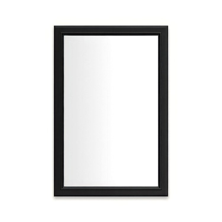 Medicine Cabinet Main Line 20 x 30 Inch 1 Doors Framed Mirror Brushed Black Flat Top Bryn Mawr Frame Slow Close Hinges Sliding Magnification Mirror Magnetic Strip Interior Lighting USB Charging ports Electrical Outlets Phone Holder 4 Inch