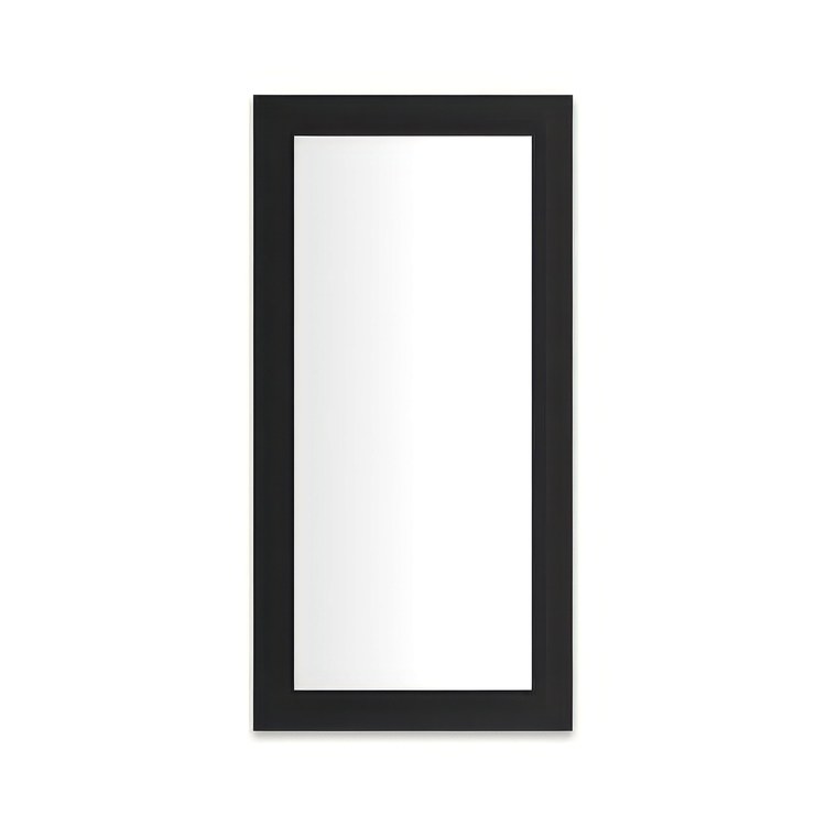 Medicine Cabinet Main Line 20 x 40 Inch 1 Doors Framed Mirror Brushed Black Flat Top Merion Frame Slow Close Hinges 4 Inch - Image 1