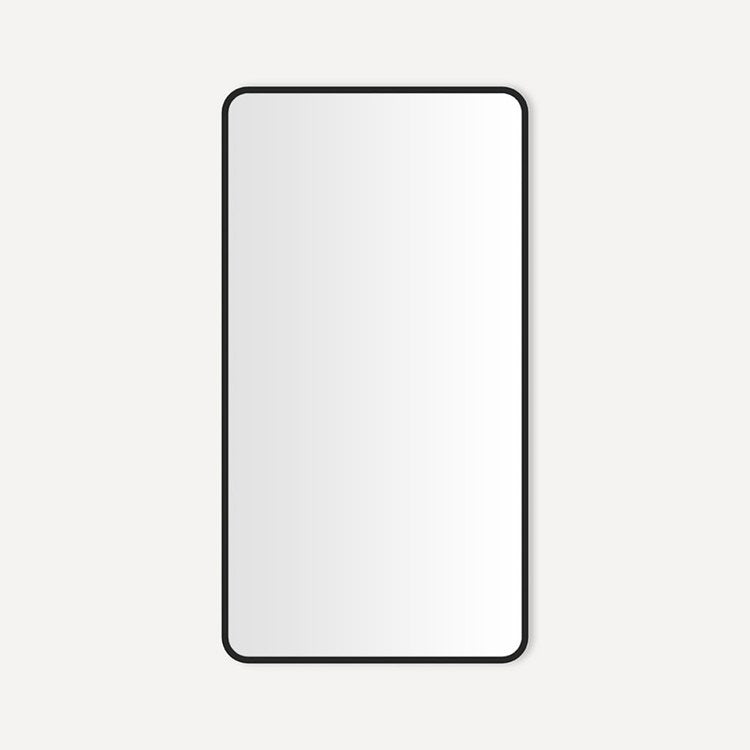 Medicine Cabinet Craft Cabinet Series 24 x 44 Inch 1 Doors Mirrored Matte Black Flat Top Rounded Corners Slow Close/Electric Upgrade - Image 1