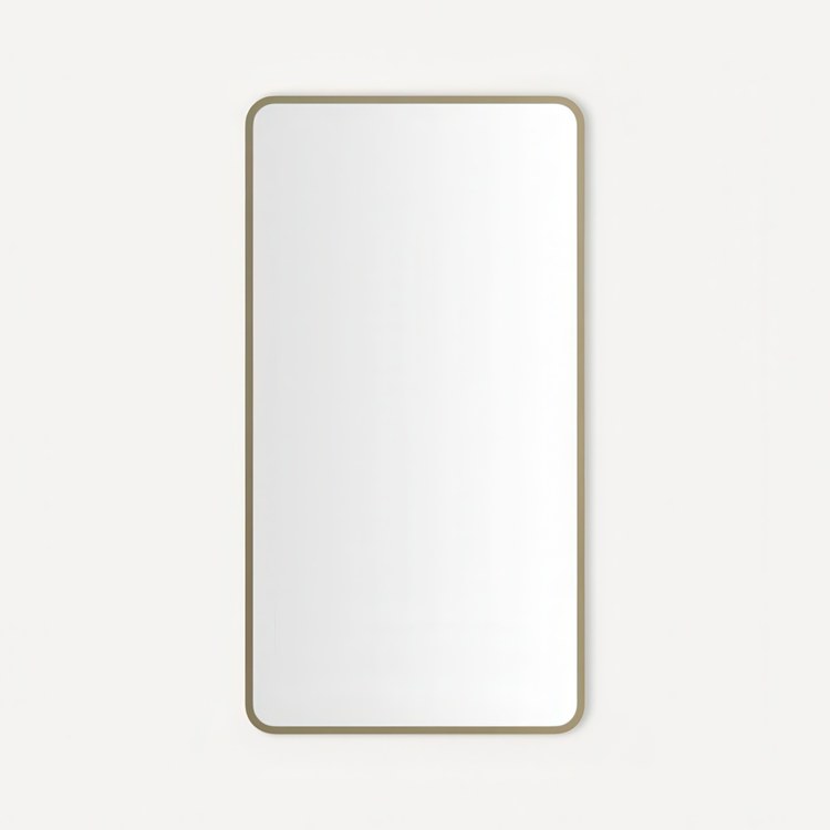 Medicine Cabinet Craft Cabinet Series 24 x 44 Inch 1 Doors Mirrored Aged Brass Flat Top Rounded Corners Slow Close - Image 1