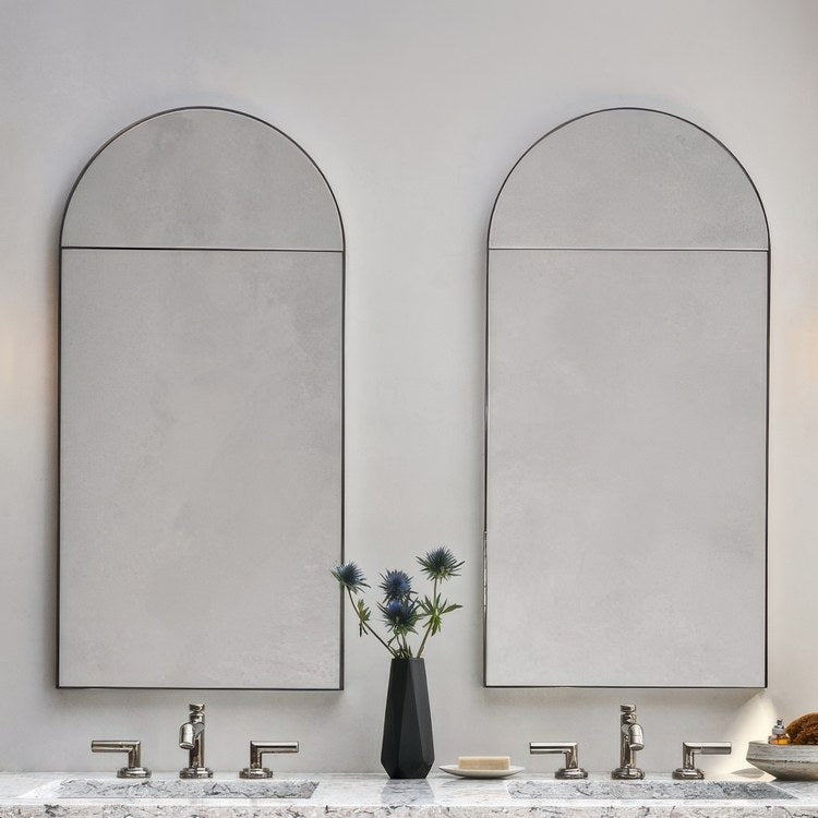 Medicine Cabinet Main Line 20 x 40 Inch 1 Doors Mirrored Matte Black Arch Top Murray Hill Arch Slow Close Hinges 4 Inch - Image 2