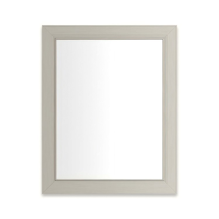 Medicine Cabinet Main Line 24 x 30 Inch 1 Doors Framed Mirror Nickel Flat Top Merion Frame Slow Close Hinges 4 Inch - Image 1