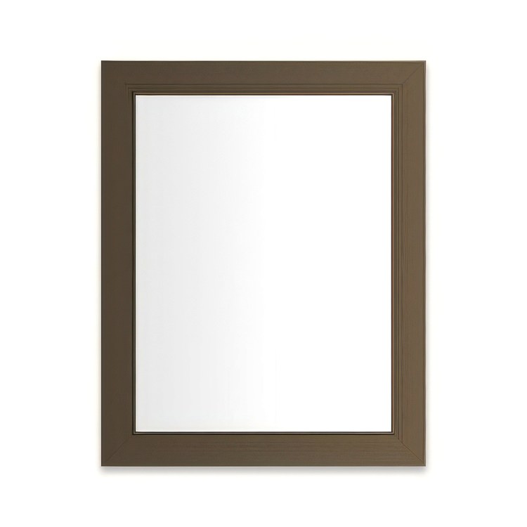 Medicine Cabinet Main Line 24 x 30 Inch 1 Doors Framed Mirror Brushed Bronze Flat Top Merion Frame Slow Close Hinges 4 Inch - Image 1