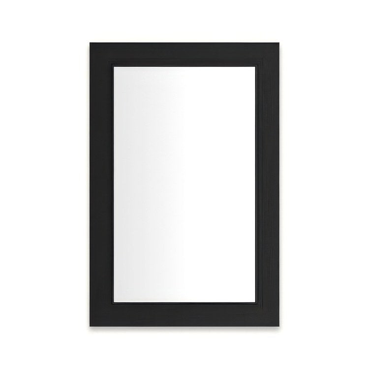 Medicine Cabinet Main Line 20 x 30 Inch 1 Doors Framed Mirror Brushed Black Flat Top Merion Frame Slow Close Hinges Sliding Magnification Mirror Magnetic Strip Interior Lighting USB Charging ports Electrical Outlets Phone Holder 4 Inch - Image 1