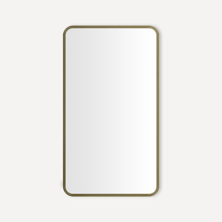 Medicine Cabinet Craft Cabinet Series 20 x 34 Inch 1 Doors Mirrored Aged Brass Flat Top Rounded Corners Slow Close - Image 1