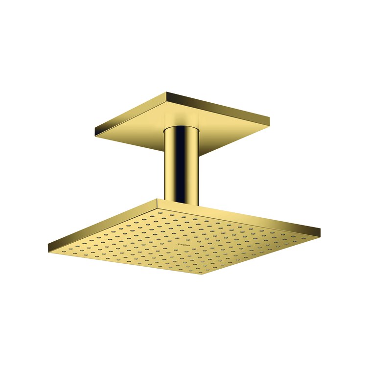 Showerhead ShowerSolutions 2 Functions with Ceiling Connector and Green Diverter Polished Gold Optic 9-3/8 Inch 1.75 Gallons per Minute for Requires 26434181 Rough - Image 1