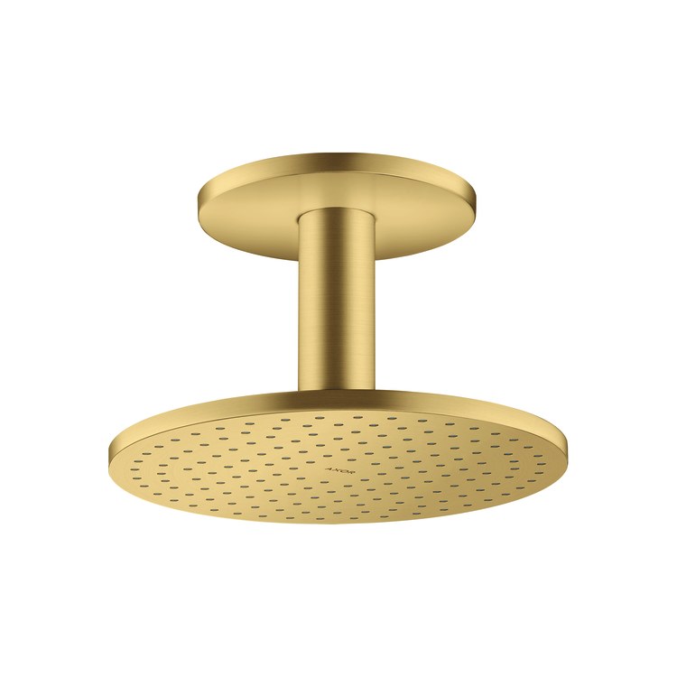 Showerhead ShowerSolutions 2 Functions with Ceiling Connector and Green Diverter Brushed Gold Optic 9-7/8 Inch 1.75 Gallons per Minute for Requires 26434181 Rough - Image 1