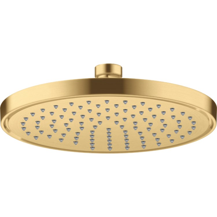 Showerhead ShowerSolutions 1 Functions Brushed Gold Optic 8-5/8 Inch 1.5 Gallons per Minute for Requires Ceiling Mount Pipe or Shower Arm - Image 1