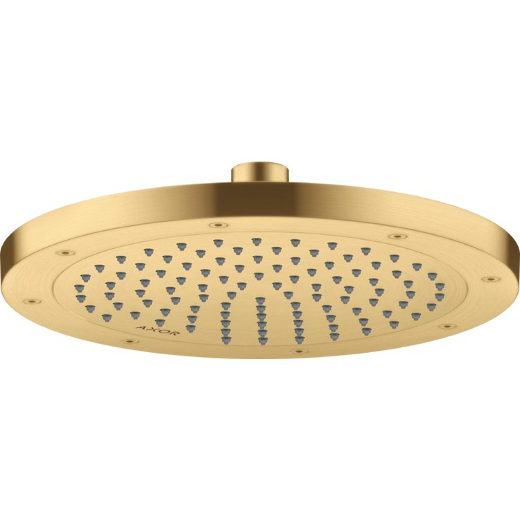 Showerhead ShowerSolutions 1 Functions Brushed Gold Optic 9-7/8 Inch 1.75 Gallons per Minute for Requires Ceiling Mount Pipe or Shower Arm - Image 1