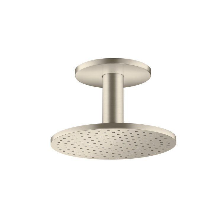 Showerhead ShowerSolutions 2 Functions with Ceiling Connector and Green Diverter Brushed Nickel 9-7/8 Inch 1.75 Gallons per Minute for Requires 26434181 Rough - Image 1
