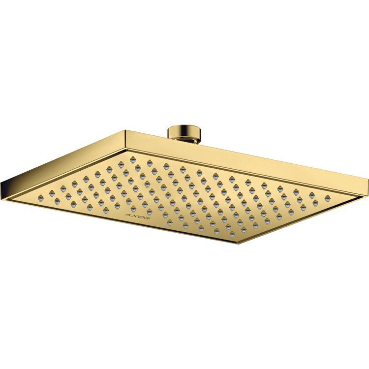Showerhead ShowerSolutions 1 Functions Polished Gold Optic 9-5/8 Inch 1.5 Gallons per Minute for Requires Ceiling Mount Pipe or Shower Arm - Image 1