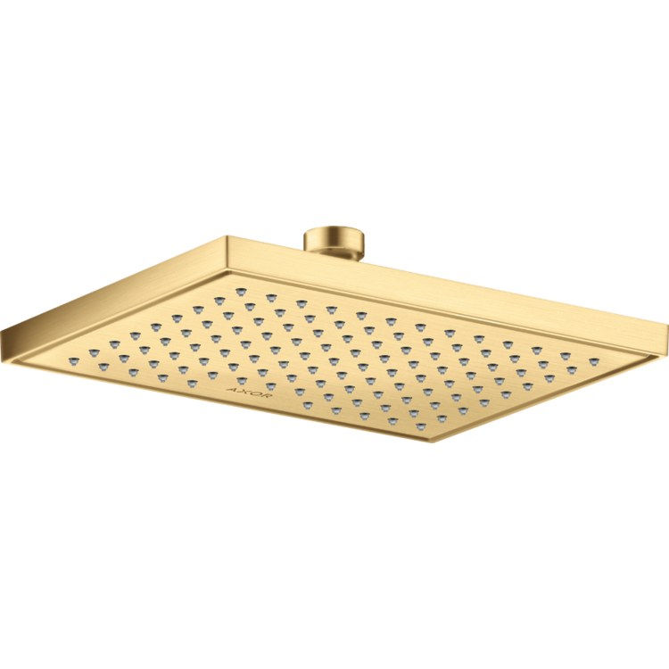 Showerhead ShowerSolutions 1 Functions Brushed Gold Optic 9-5/8 Inch 1.5 Gallons per Minute for Requires Ceiling Mount Pipe or Shower Arm - Image 1