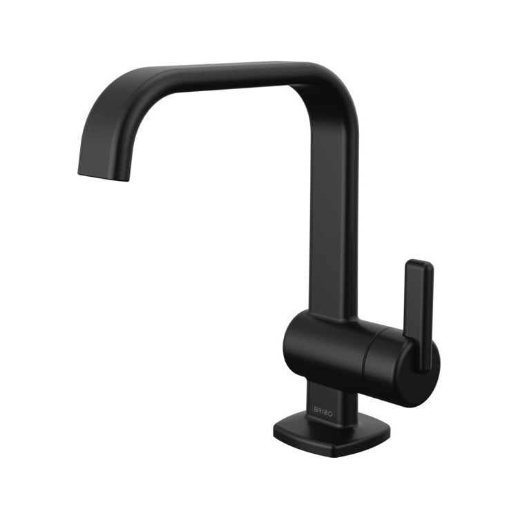 Lavatory Faucet Allaria 1 Lever ADA WaterSense Matte Black 1.2 Gallons per Minute High Arc Less Drain 1 Hole