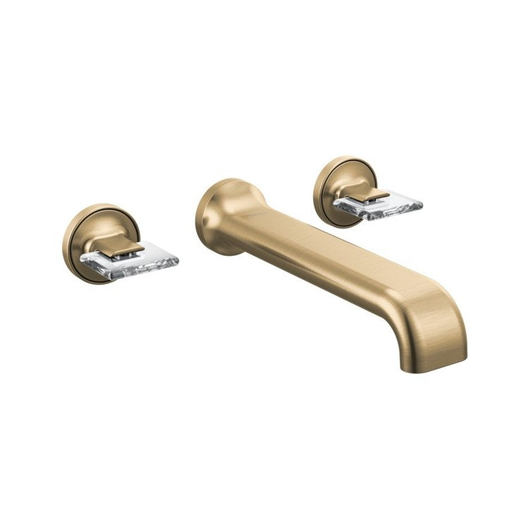 Tub Filler Allaria Wall Mount 8 Inch Spread 2 Less Handle ADA Brilliance Luxe Gold - Image 1