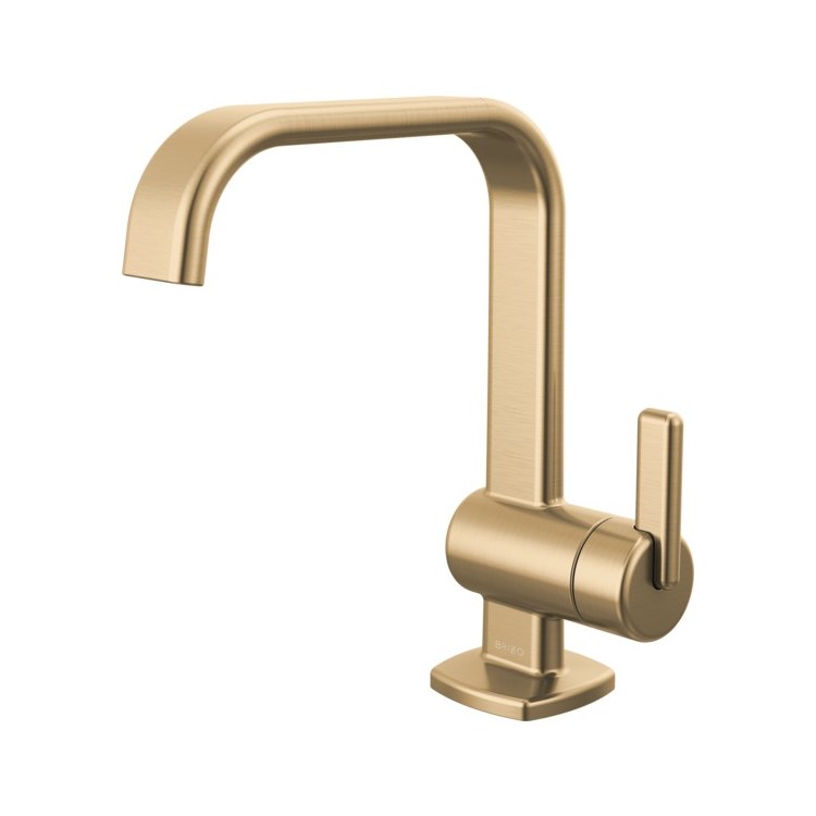Lavatory Faucet Allaria 1 Lever ADA WaterSense Brilliance Luxe Gold 1.2 Gallons per Minute High Arc Less Drain 1 Hole