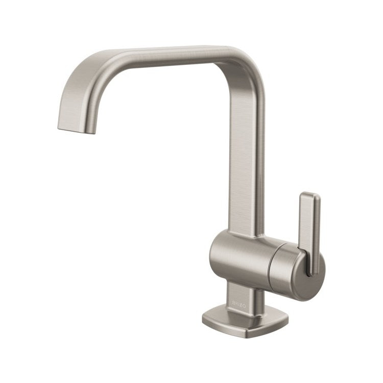 Lavatory Faucet Allaria 1 Lever ADA WaterSense Brilliance Luxe Nickel 1.2 Gallons per Minute High Arc Less Drain 1 Hole