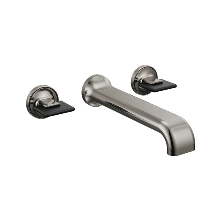Tub Filler Allaria Wall Mount 8 Inch Spread 2 Less Handle ADA Brilliance Black Onyx - Image 1