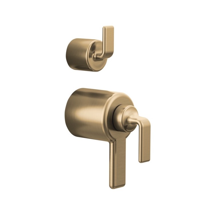 Handle Kit Allaria Zinc 2 Twist Lever Brilliance Luxe Gold ADA for TempAssure Thermostatic Valve with Integrated Diverter Trim - Image 1