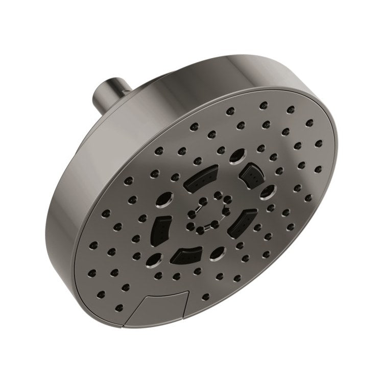 Showerhead Universal Showering 5 Functions Brilliance Black Onyx 7 Inch 1.75 Gallons per Minute H2Okinetic Linear Round - Image 1