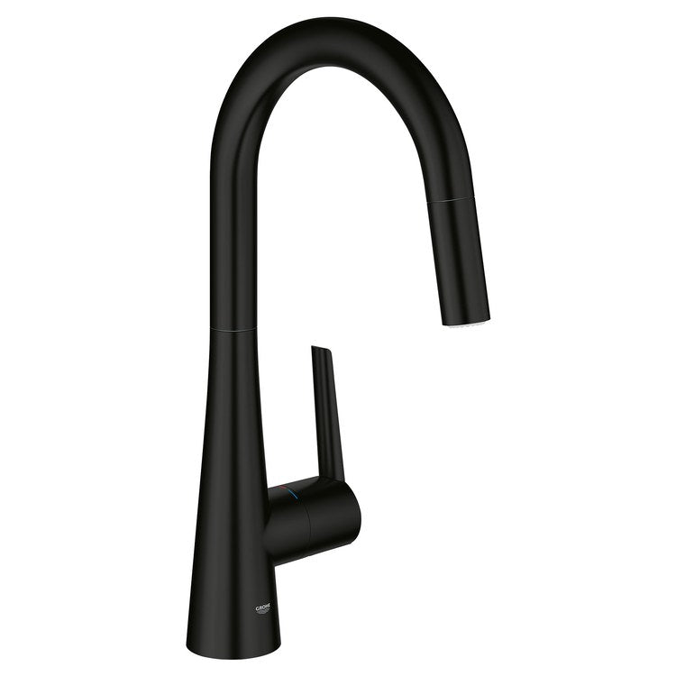 Kitchen Faucet Zedra 1 Lever ADA CALGreen/CEC Matte Black Pull Down Dual Spray 360 DEG Swivel 1 Hole 1.75 Gallons per Minute - Image 1